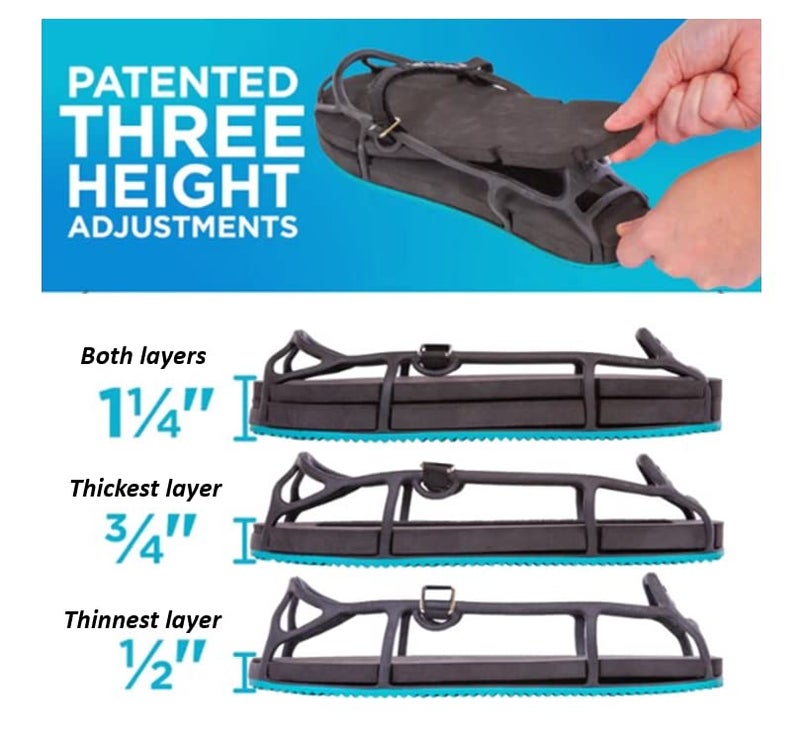 حتى تصل حتى حجم موازن الأحذية الأصلي صغير للاستخدام مع حذاء المشي أو تباين طول الساق. يحسن مشيتك باستخدام مجموعة متنوعة من تعديلات الارتفاع. - Image 3